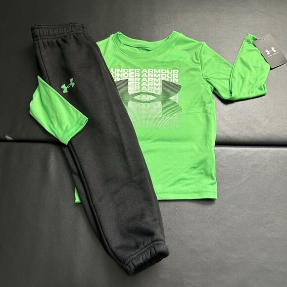 NWT Under Armour Sweats & Long Sleeve Tee Set Boys Size 4 - Picture 1 of 3
